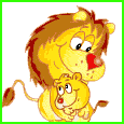 Gif animé lion et lionceau